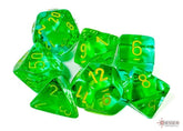 CHESSEX - Dados Poliédricos Gemini Translucent Green-Teal/yellow - Gamesmart